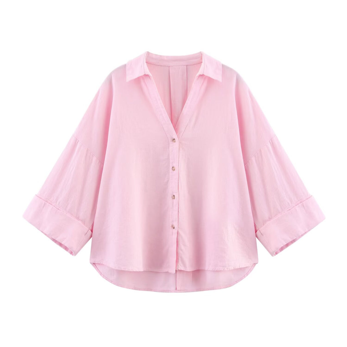 Women's Long Sleeve Single-Button Striped Shirt with Notch Lapel