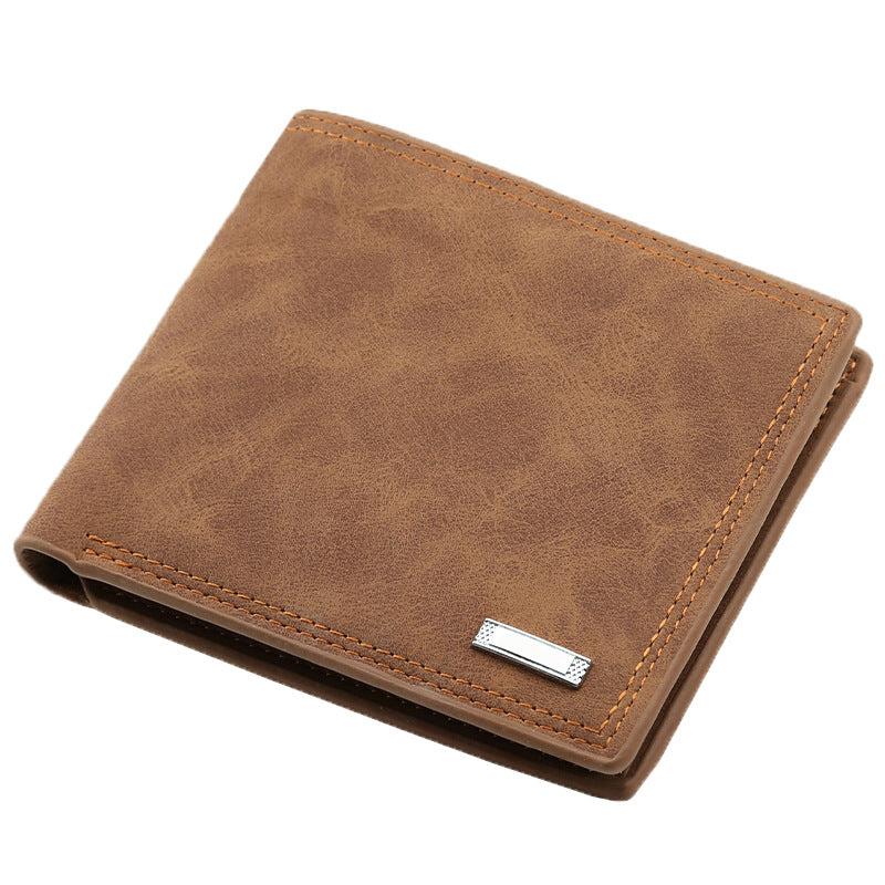 Men's Black Embossed Wallet - PU Leather, Money Clip