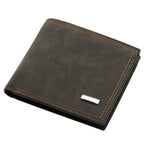 Men's Black Embossed Wallet - PU Leather, Money Clip