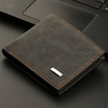 Men's Black Embossed Wallet - PU Leather, Money Clip