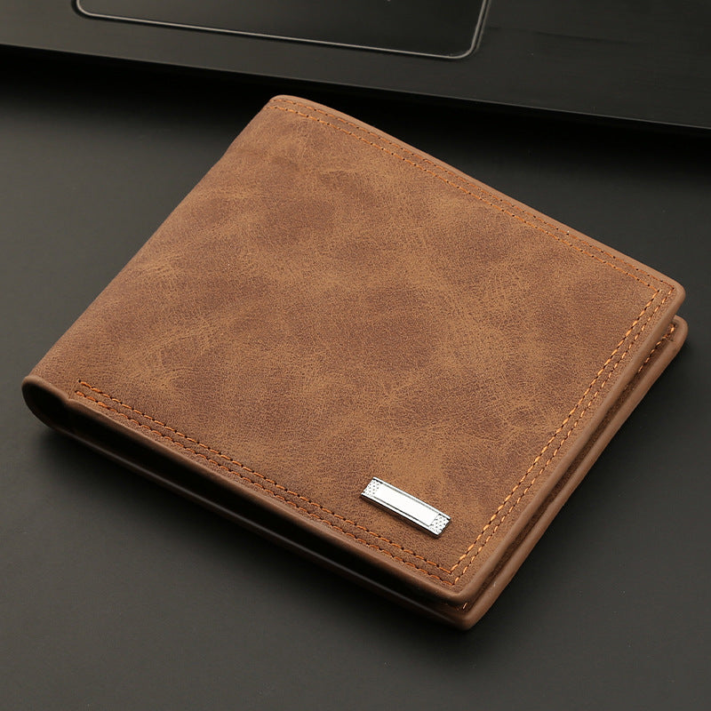 Men's Black Embossed Wallet - PU Leather, Money Clip