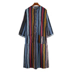 Men's Striped Printed Thobe – Long Sleeve | Aladinae