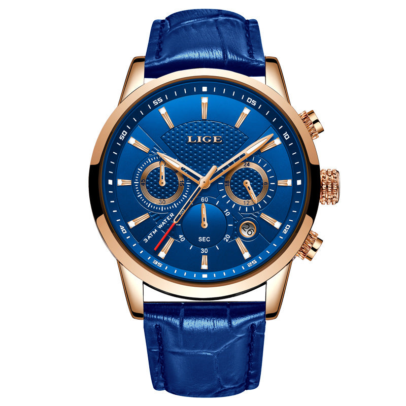 LIGE Men's Multifunction Quartz Watch