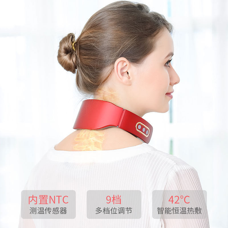 Multi-head neck massager intelligent cervical massager pulse therapy neck protector charging hot compress cervical massager