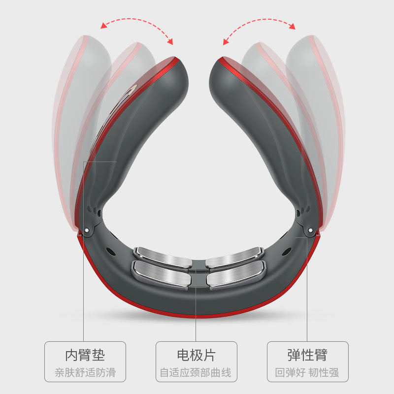 Multi-head neck massager intelligent cervical massager pulse therapy neck protector charging hot compress cervical massager