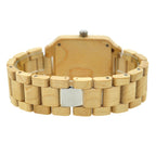BEWELL Square Men's Fashion Calendar Movement Sandalwood Watch Factory Wholesale Available Wooden Watch with Double Calendar