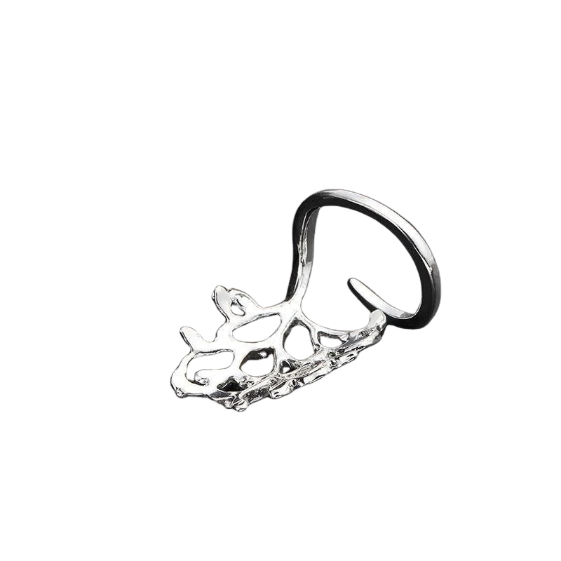 Original personality handmade silver jewelry big tree ring female forest department retro old handmade drip glaze leaf ring