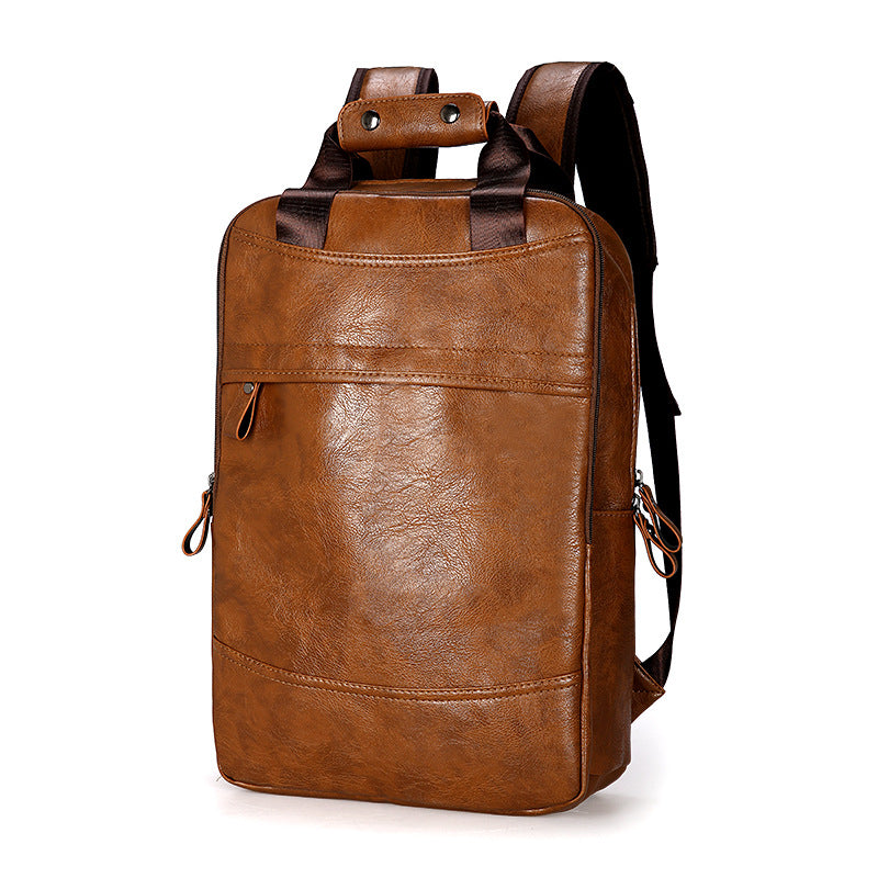 Men's PU Backpack Student Bag School Bag Business Computer Bag Travel Bag Large Capacity Bag Handbag Backpack