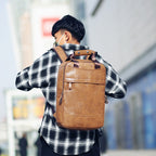 Men's PU Backpack Student Bag School Bag Business Computer Bag Travel Bag Large Capacity Bag Handbag Backpack