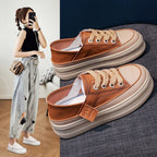 Soft soled white shoes for women wearing thick soled board shoes are fashionable breathable versatile and trendy casual shoes