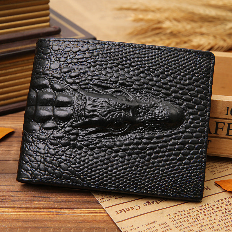 Men's Crocodile Print Genuine Leather Wallet | Aladinae