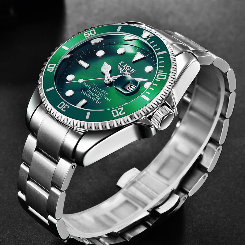 LIGE/Lige Fashion Explosion Style Men's Watch Quartz Three-Hand Watch Waterproof Clock