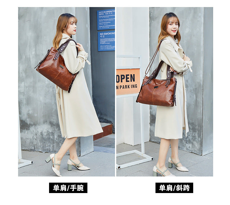 Retro Leather Tote Bag