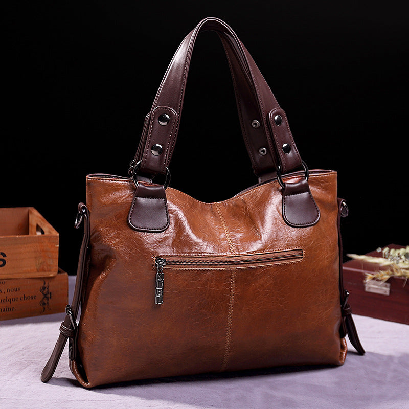 Retro Leather Tote Bag