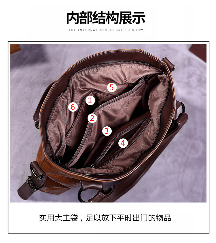 Retro Leather Tote Bag