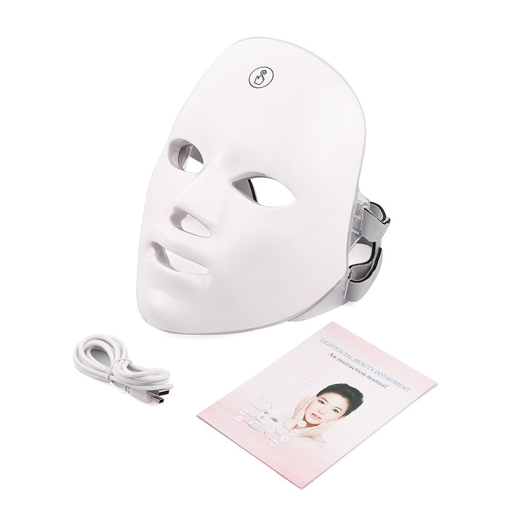 Cross-border rechargeable manual touch test led beauty mask colorful photon skin rejuvenation beauty instrument facial mask instrument