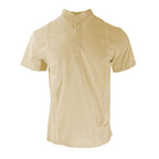 Solid Color Short Sleeve Polo Shirt for Men, Stand Collar, Button-Down Casual Sporty T-Shirt