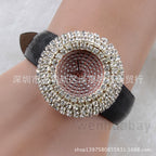 Women's Brown Watch - Rhinestone Detail, World Time