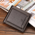Men's Brown Horizontal Wallet - Multi-Card, PU Leather