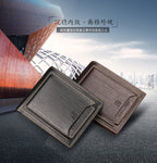 Men's Brown Horizontal Wallet - Multi-Card, PU Leather