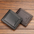 Men's Brown Horizontal Wallet - Multi-Card, PU Leather