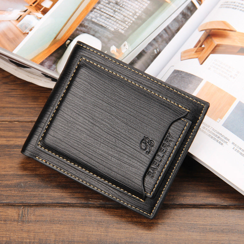 Men's Brown Horizontal Wallet - Multi-Card, PU Leather
