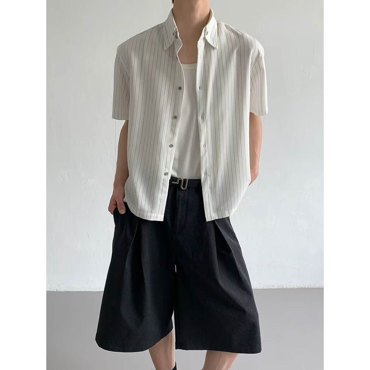 Casual Striped Short Sleeve Shirt for Men