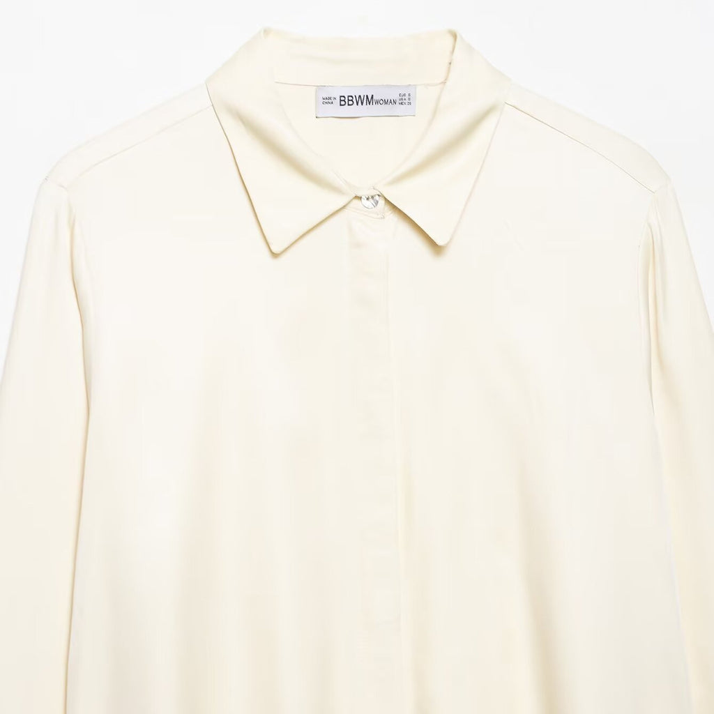Lace satin textured shirt