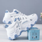 Student sports shoes, women's trendy height increasing mesh casual shoes