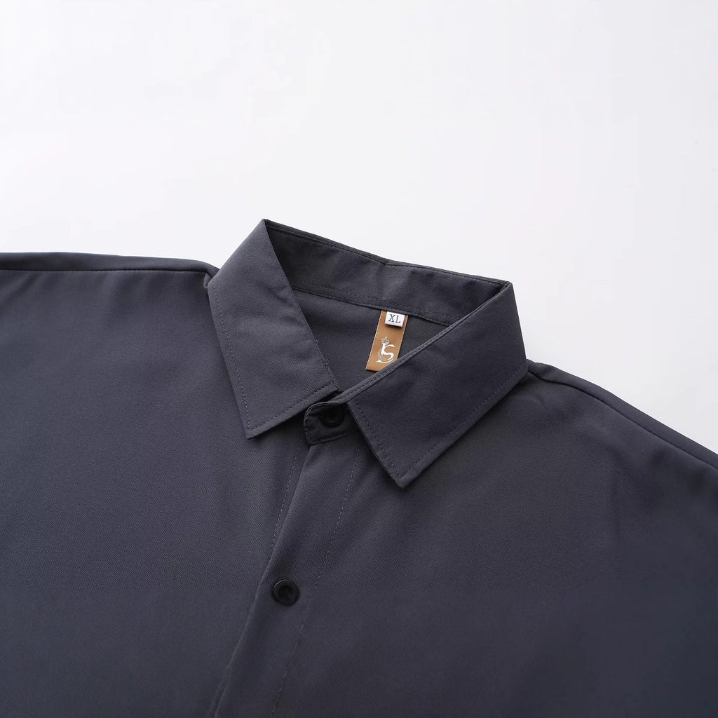 Spring and summer slim fit youth versatile shirt for men