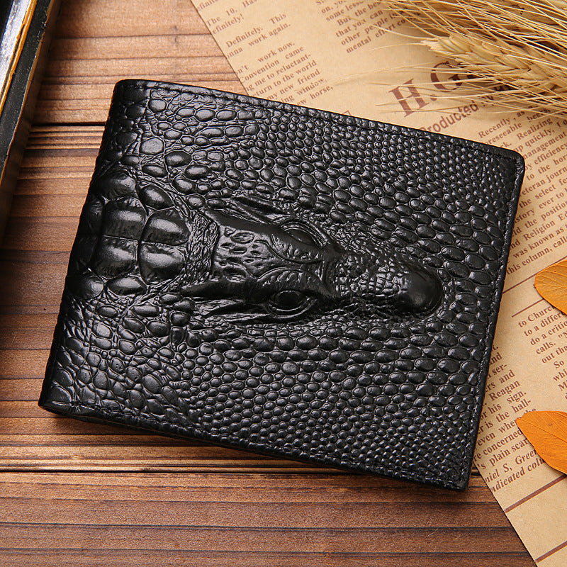Men's Crocodile Print Genuine Leather Wallet | Aladinae