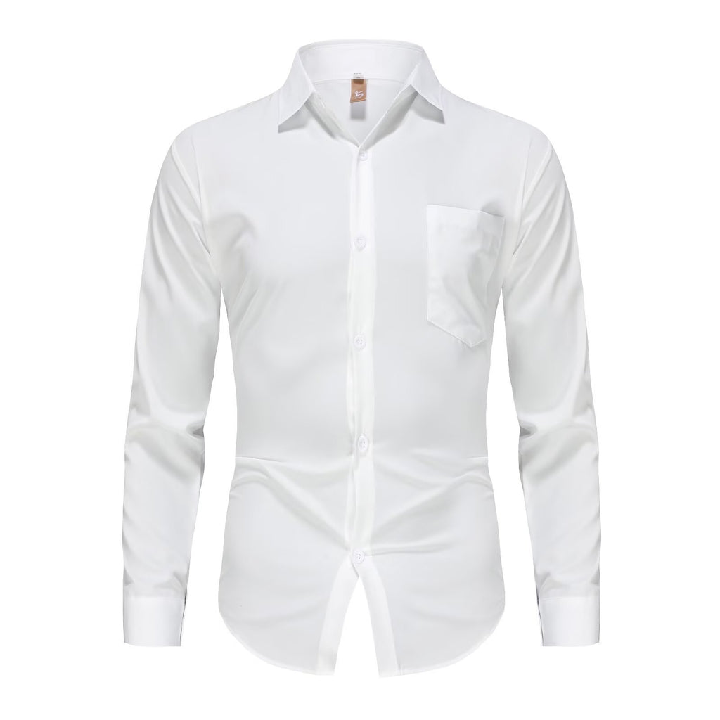 Spring and summer slim fit youth versatile shirt for men