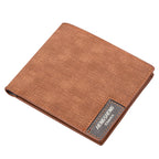 Men's Light Brown Canvas-Pattern Wallet - Slim