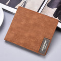 Men's Light Brown Canvas-Pattern Wallet - Slim