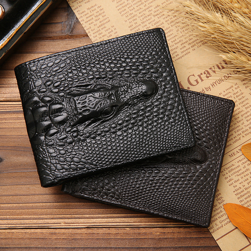 Men's Crocodile Print Genuine Leather Wallet | Aladinae