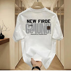 Casual Fashion Printed Pure Cotton Short Sleeve T-Shirt for Men
