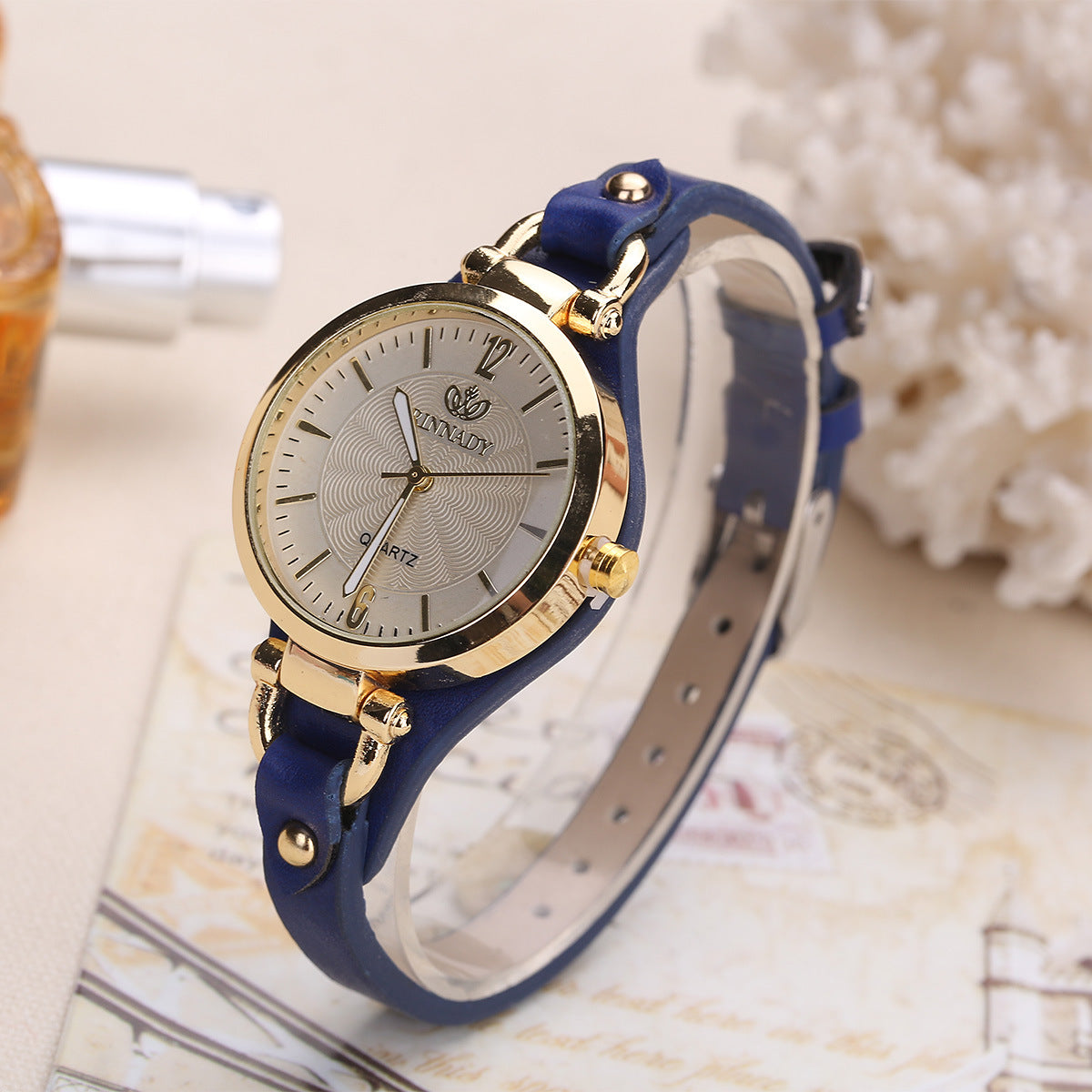 wish explosive quartz watch ladies leather thin strap pure color fashion women's gift watch women one piece dropshipping