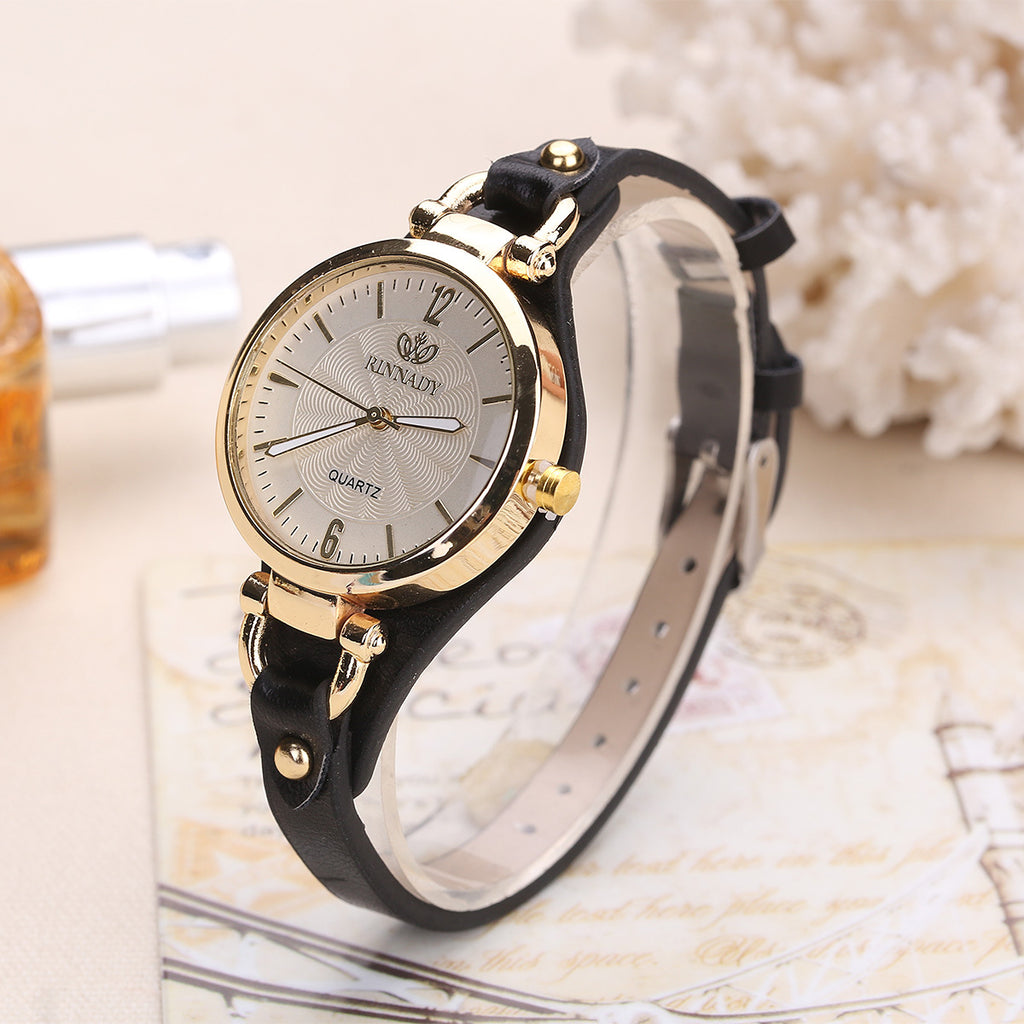 wish explosive quartz watch ladies leather thin strap pure color fashion women's gift watch women one piece dropshipping