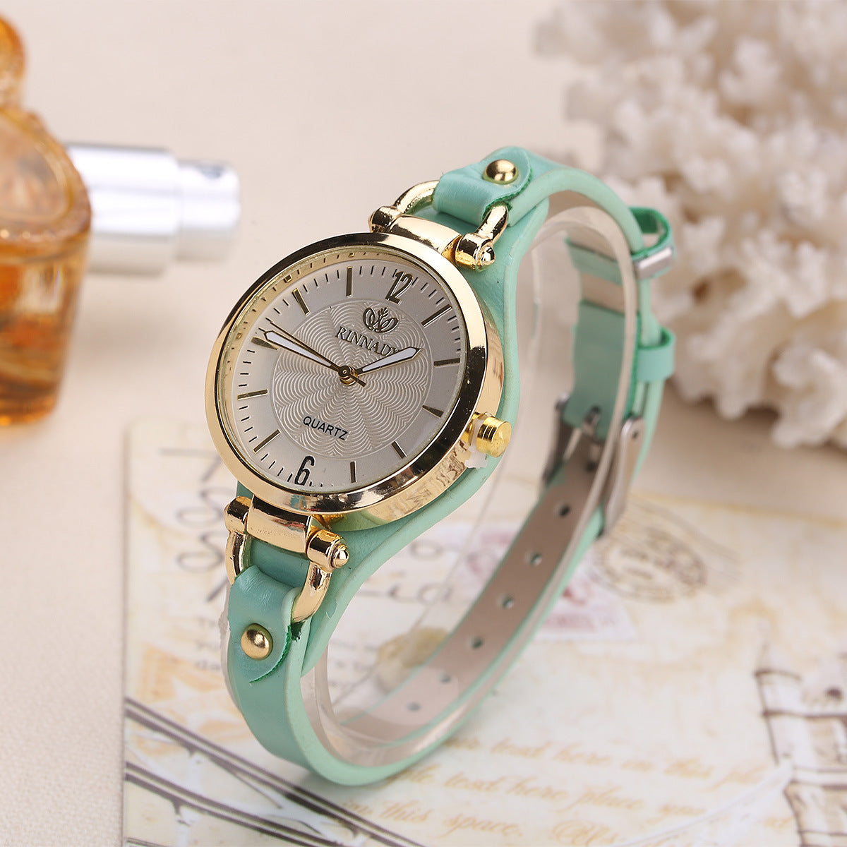 wish explosive quartz watch ladies leather thin strap pure color fashion women's gift watch women one piece dropshipping