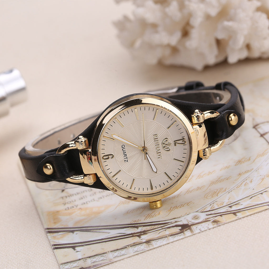 wish explosive quartz watch ladies leather thin strap pure color fashion women's gift watch women one piece dropshipping