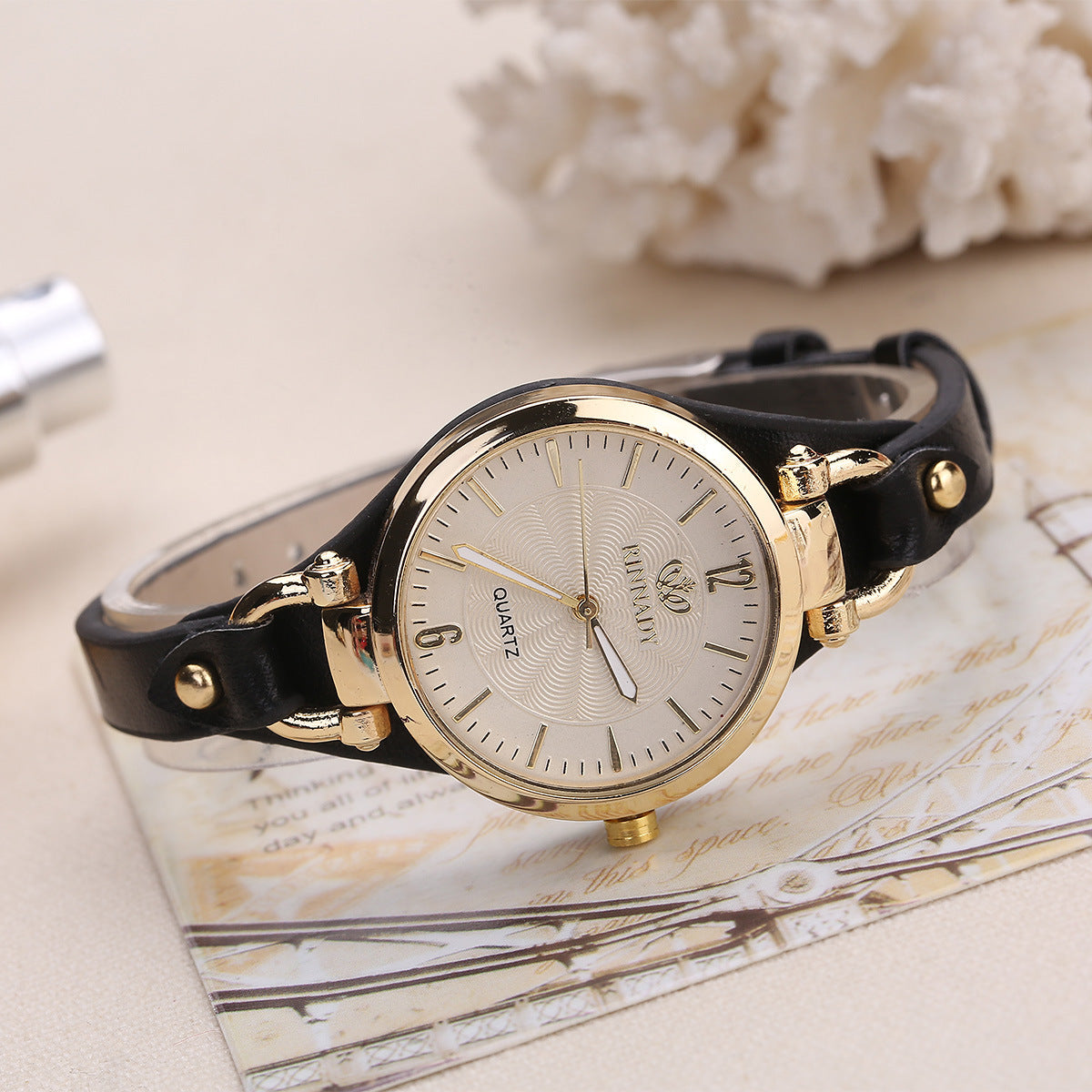 wish explosive quartz watch ladies leather thin strap pure color fashion women's gift watch women one piece dropshipping