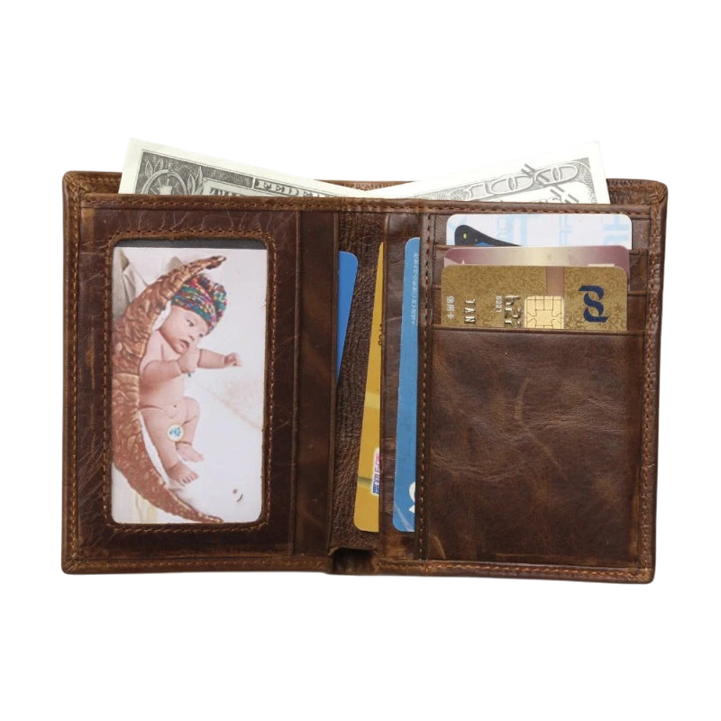 Men's Crocodile Print Leather Bifold Wallet | Aladinae