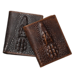 Men's Crocodile Print Leather Bifold Wallet | Aladinae