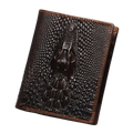 Men's Crocodile Print Leather Bifold Wallet | Aladinae