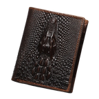 Men's Crocodile Print Leather Bifold Wallet | Aladinae