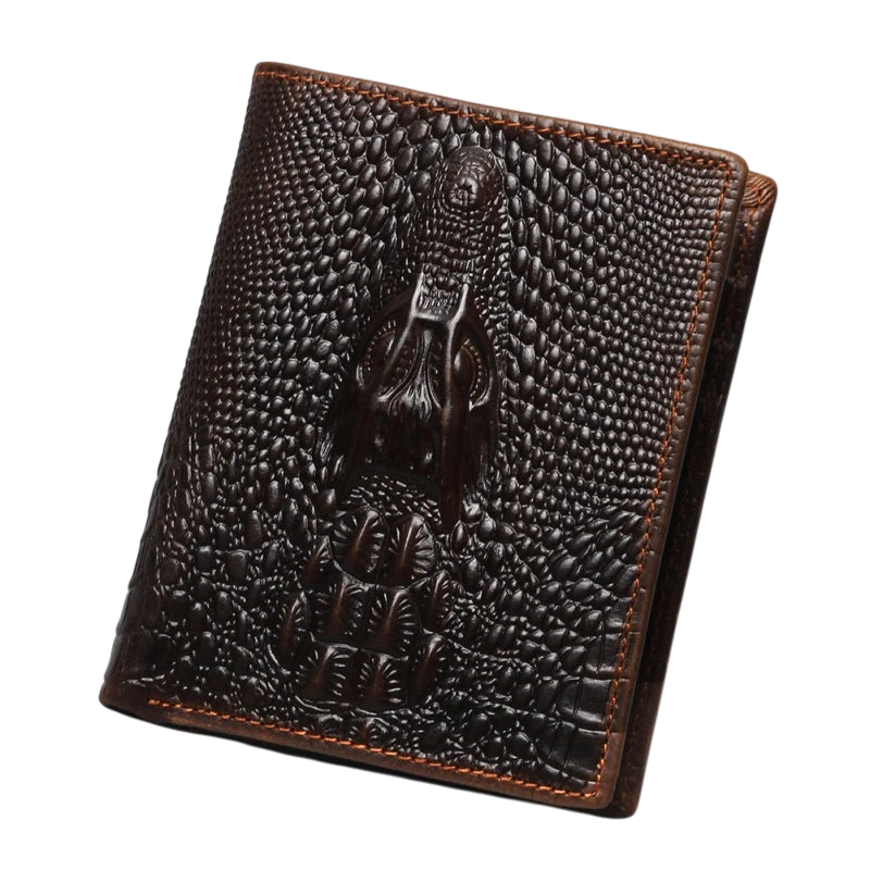 Men's Crocodile Print Leather Bifold Wallet | Aladinae