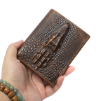 Men's Crocodile Print Leather Bifold Wallet | Aladinae