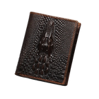 Men's Crocodile Print Leather Bifold Wallet | Aladinae