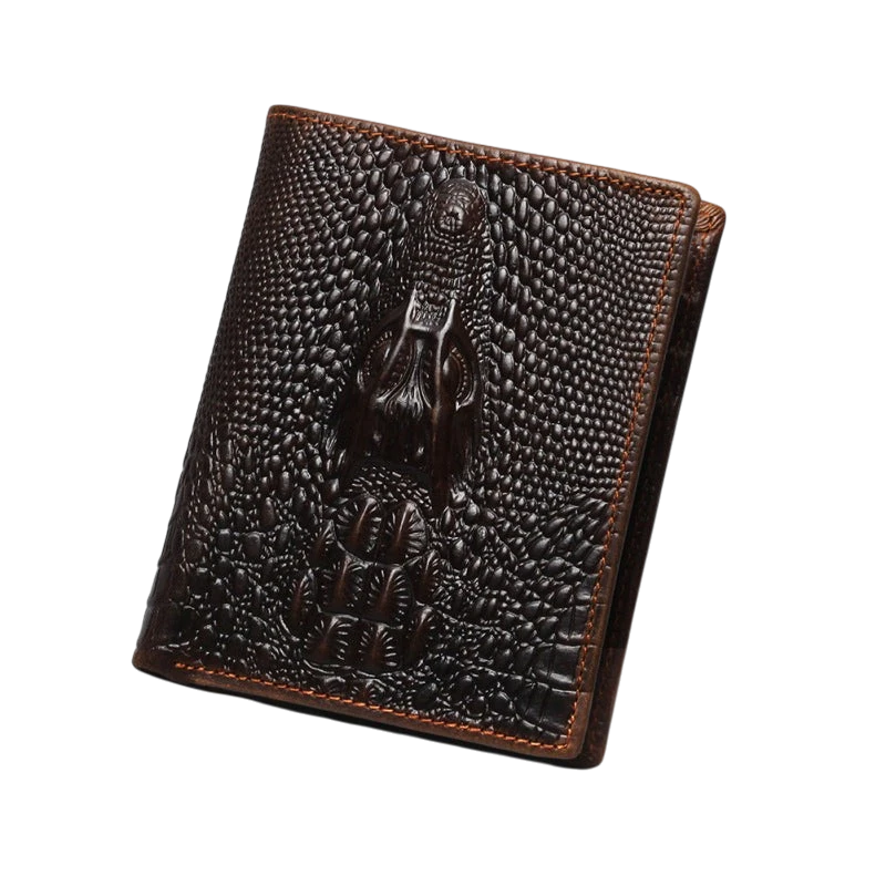 Men's Crocodile Print Leather Bifold Wallet | Aladinae