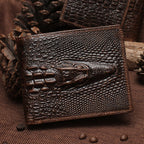 Men's Crocodile Print Leather Bifold Wallet | Aladinae
